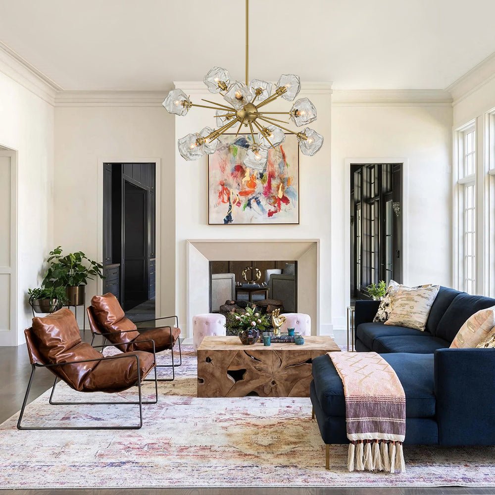 Glam Brass 12-Light Frozen Ice Style Sputnik Chandelier