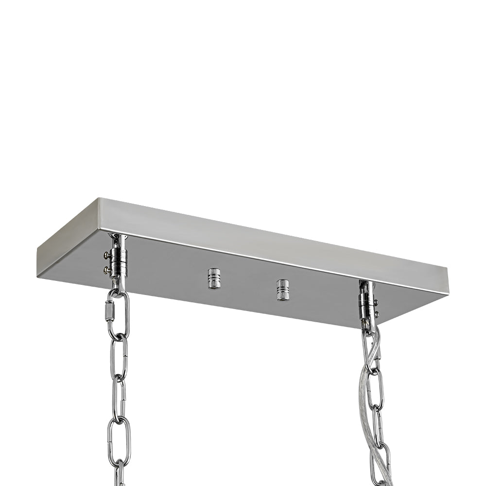 Glam Chrome Dazzle Crystal Rectangle Cage Island Chandelier