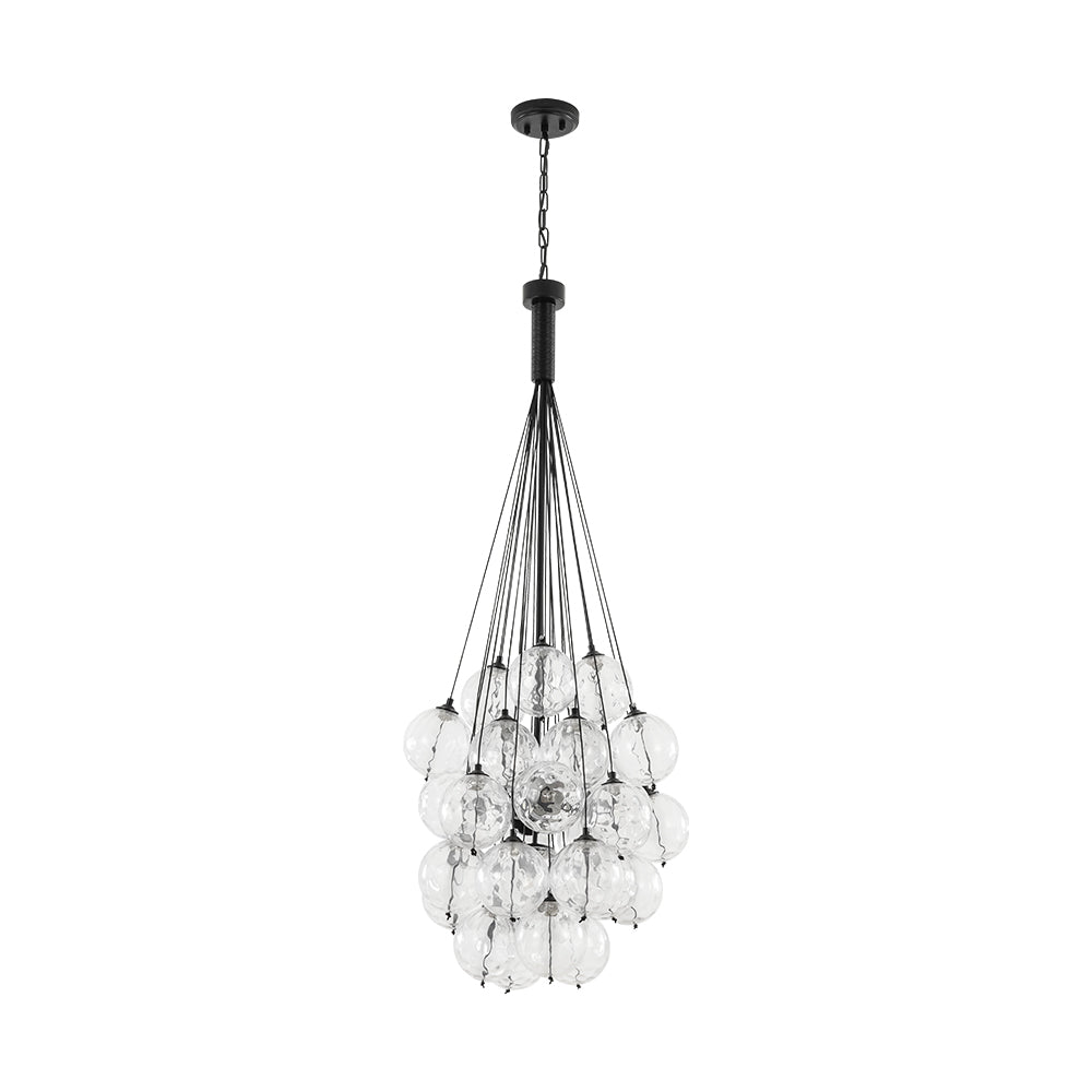 Glam Cluster Textured Water Glass Globe Bubble Chandelier