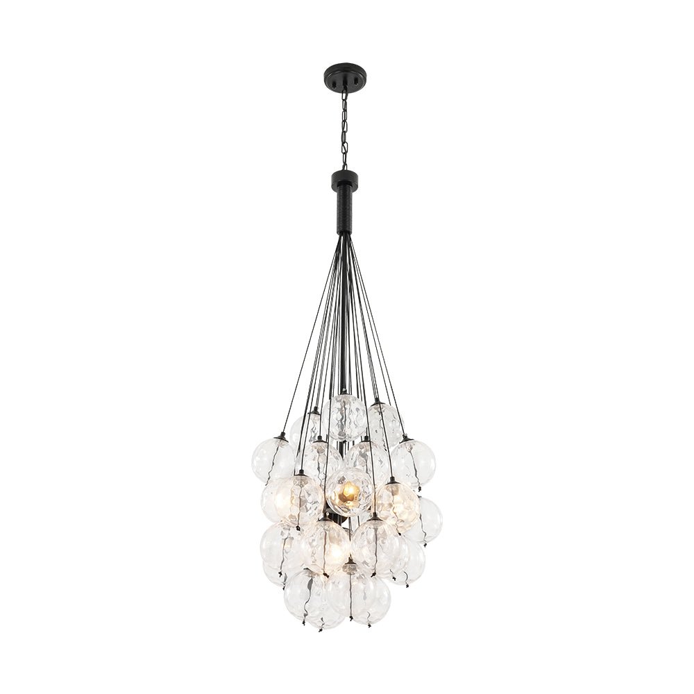 Glam Cluster Textured Water Glass Globe Bubble Chandelier