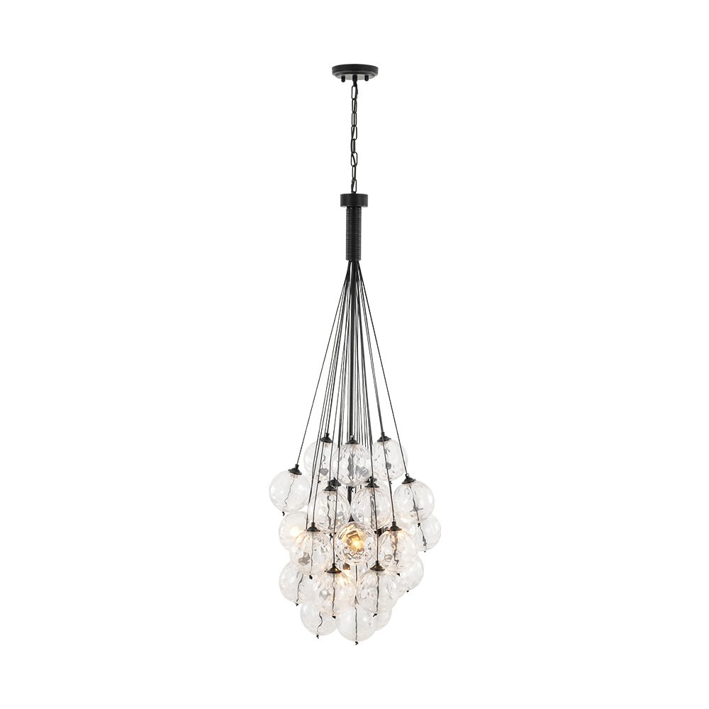 Glam Cluster Textured Water Glass Globe Bubble Chandelier