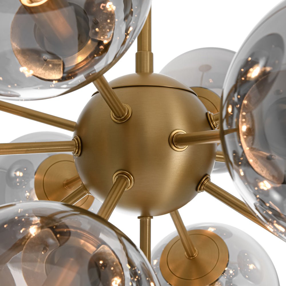 Glam Dark Pearl Sputnik Smoked Glass Bubble Chandelier Light Fixture