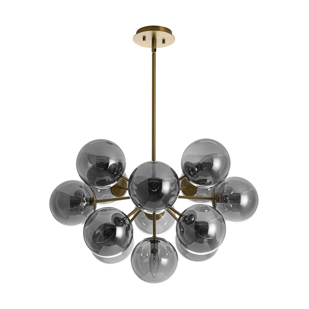 Glam Dark Pearl Sputnik Smoked Glass Bubble Chandelier Light Fixture