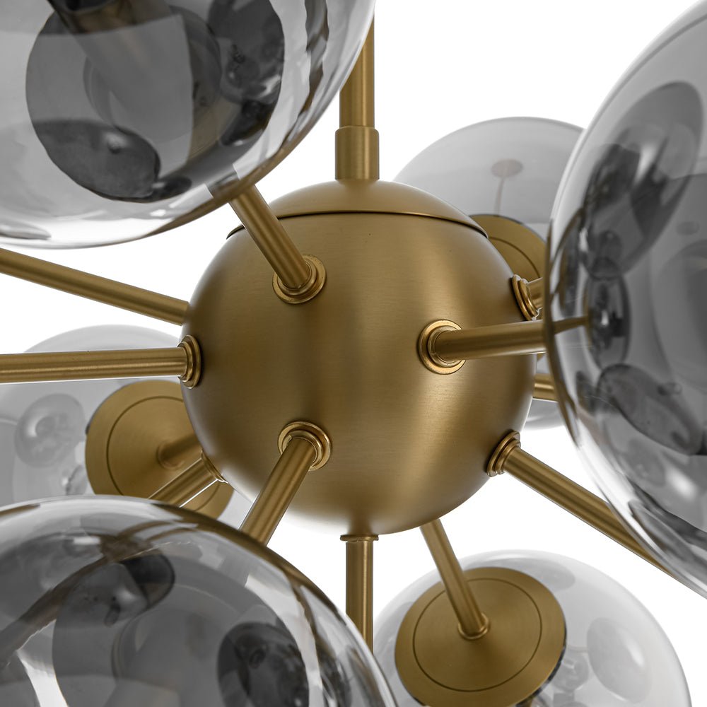 Glam Dark Pearl Sputnik Smoked Glass Bubble Chandelier Light Fixture