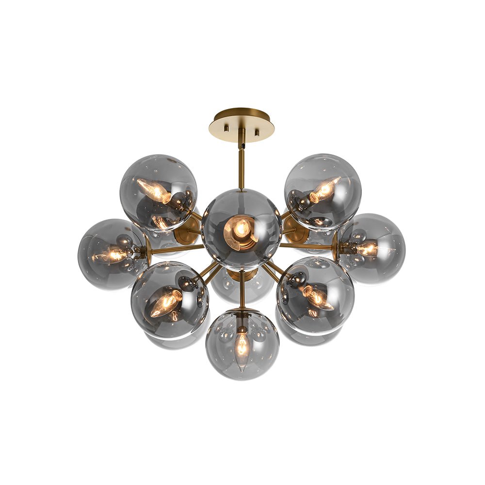 Glam Dark Pearl Sputnik Smoked Glass Bubble Chandelier Light Fixture