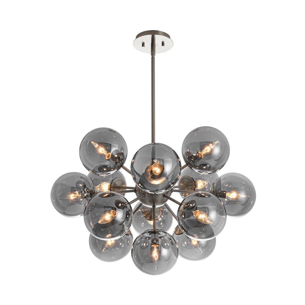 Glam Dark Pearl Sputnik Smoked Glass Bubble Chandelier Light Fixture