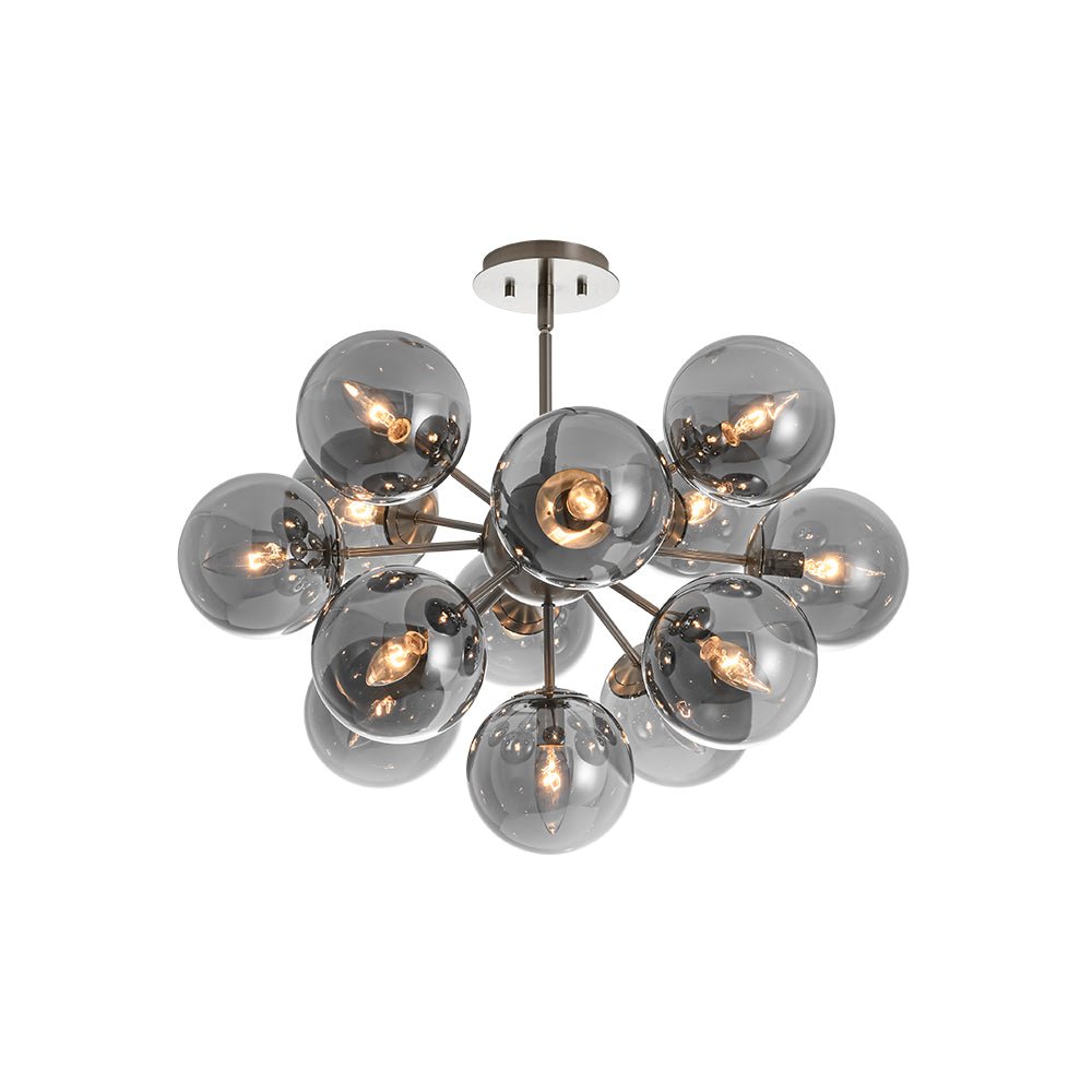 Glam Dark Pearl Sputnik Smoked Glass Bubble Chandelier Light Fixture