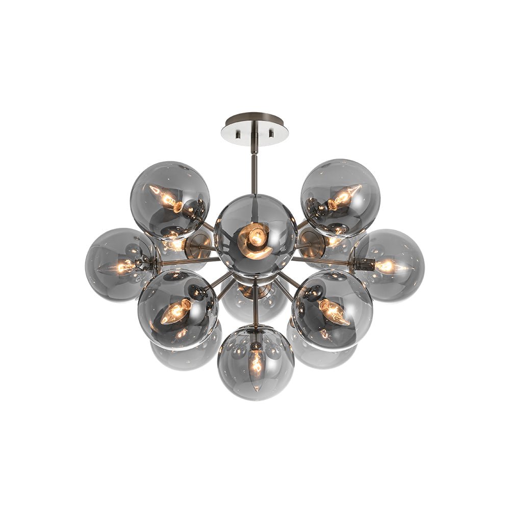 Glam Dark Pearl Sputnik Smoked Glass Bubble Chandelier Light Fixture