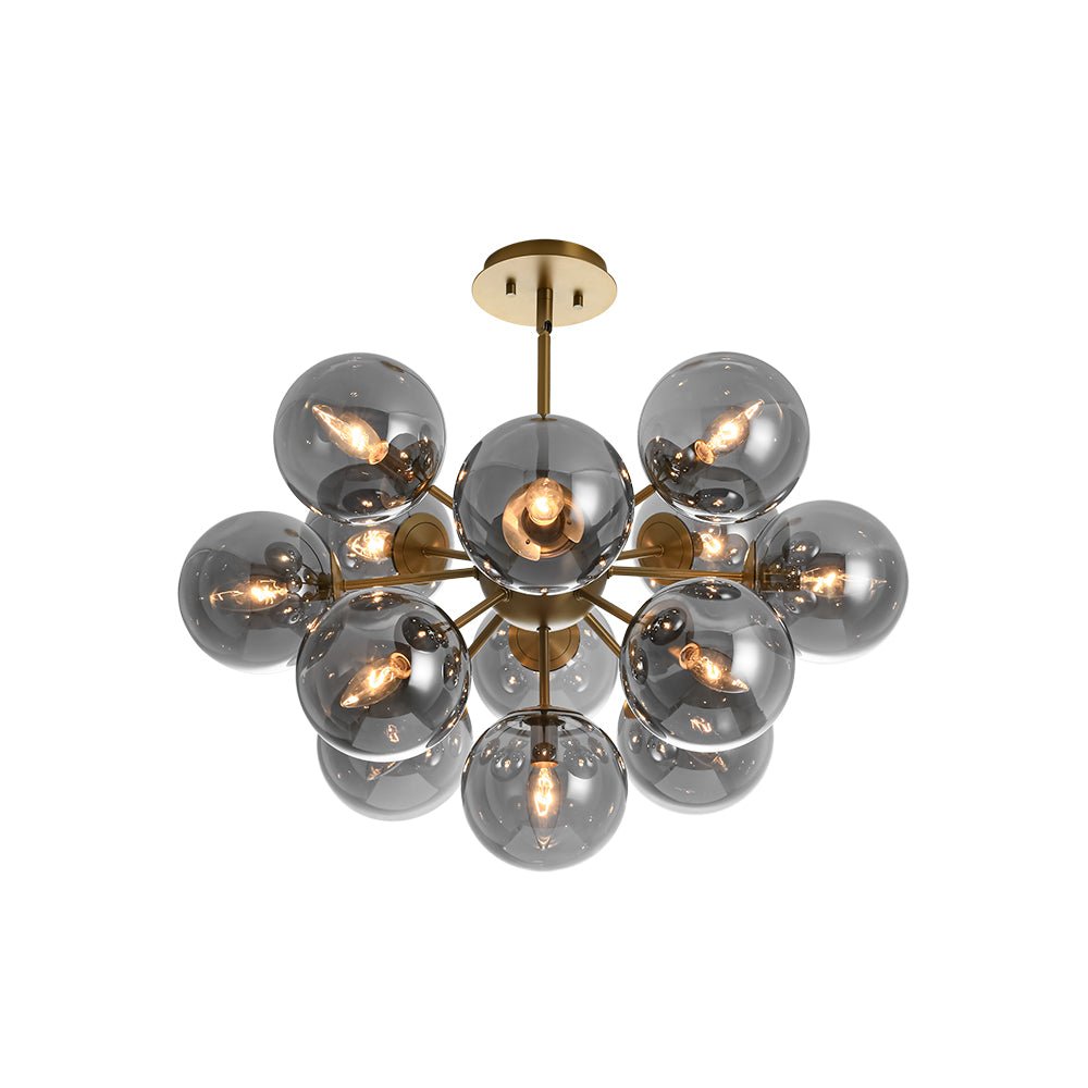 Glam Dark Pearl Sputnik Smoked Glass Bubble Chandelier Light Fixture