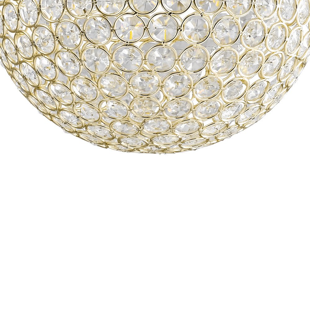 Glam Jewel Polished Gold Crystal Globe Chandelier