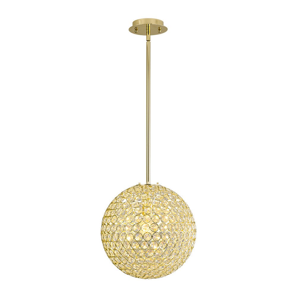 Glam Jewel Polished Gold Crystal Globe Chandelier