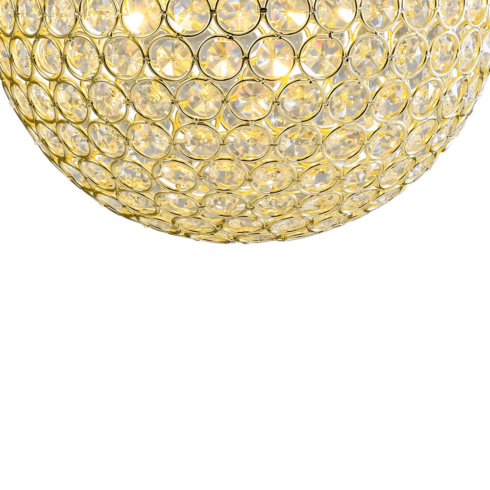 Glam Jewel Polished Gold Crystal Globe Chandelier