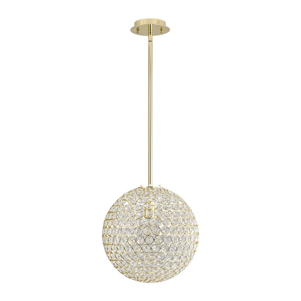 Glam Jewel Polished Gold Crystal Globe Chandelier