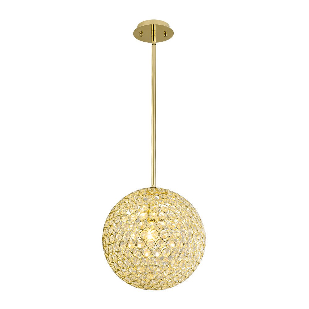 Glam Jewel Polished Gold Crystal Globe Chandelier