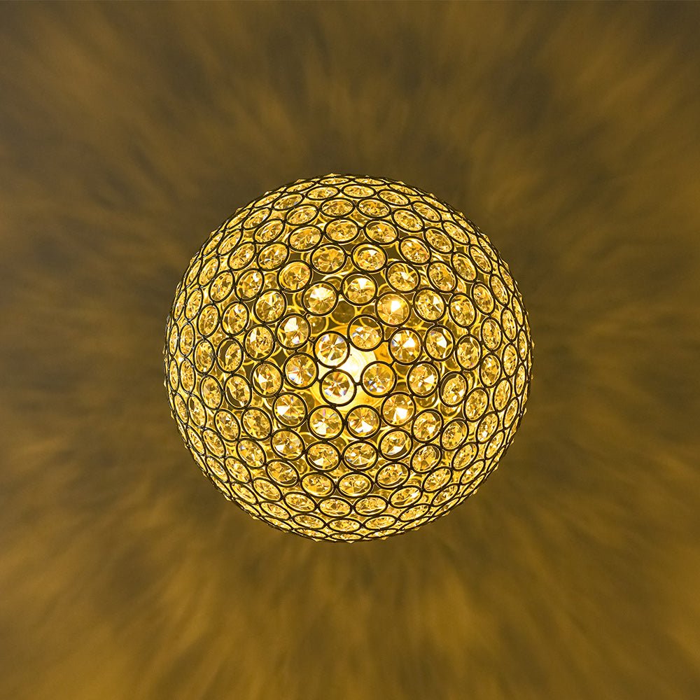 Glam Jewel Polished Gold Crystal Globe Chandelier