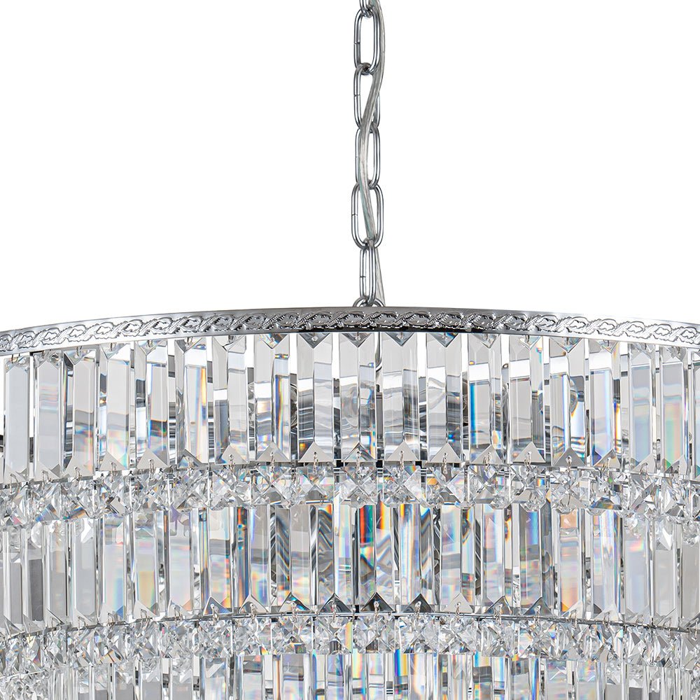Glam Luxe Chrome 5-Tier Crystal Round Chandelier