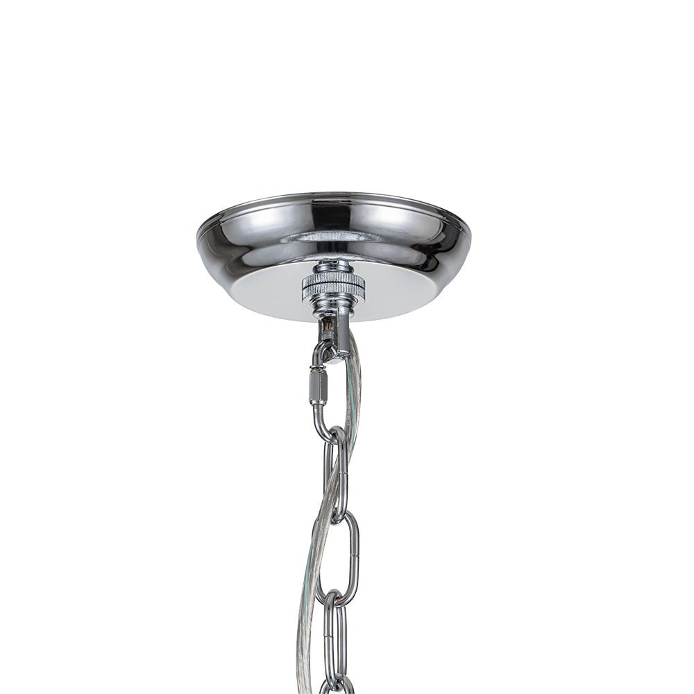 Glam Luxe Chrome 5-Tier Crystal Round Chandelier
