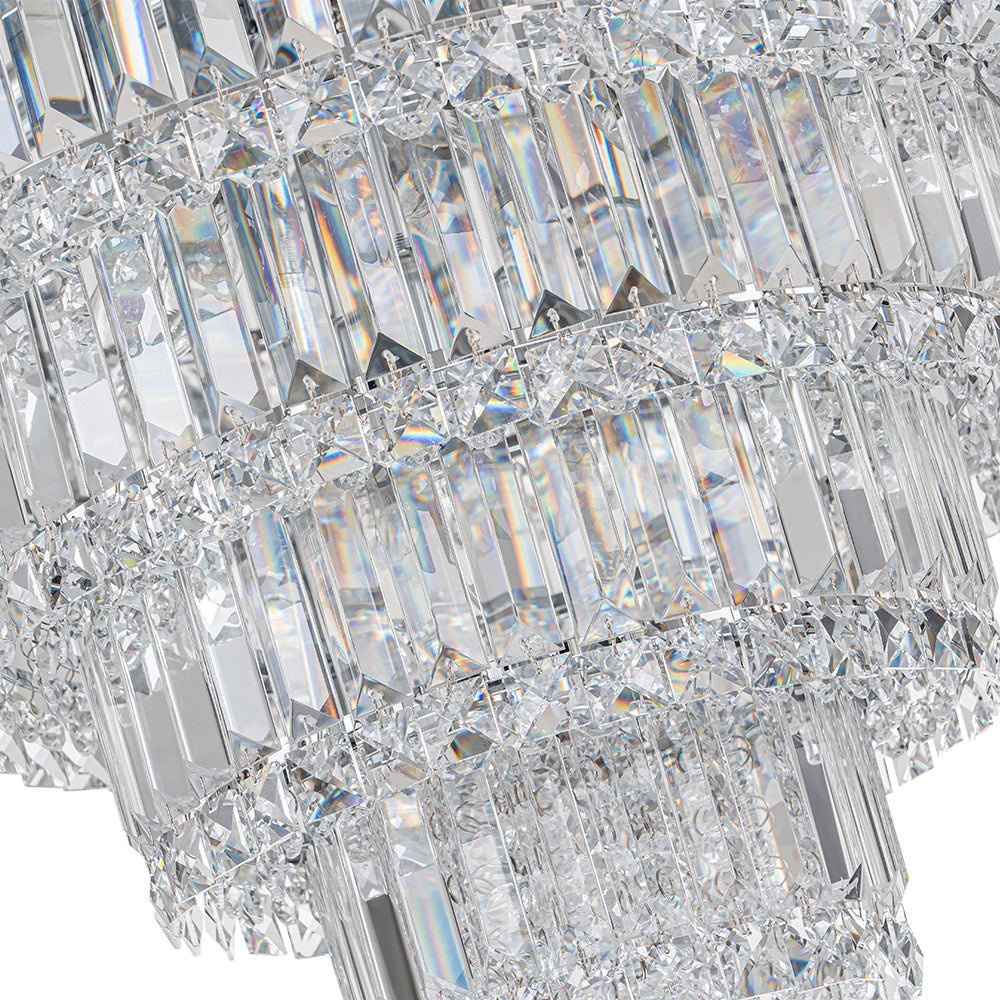 Glam Luxe Chrome 5-Tier Crystal Round Chandelier