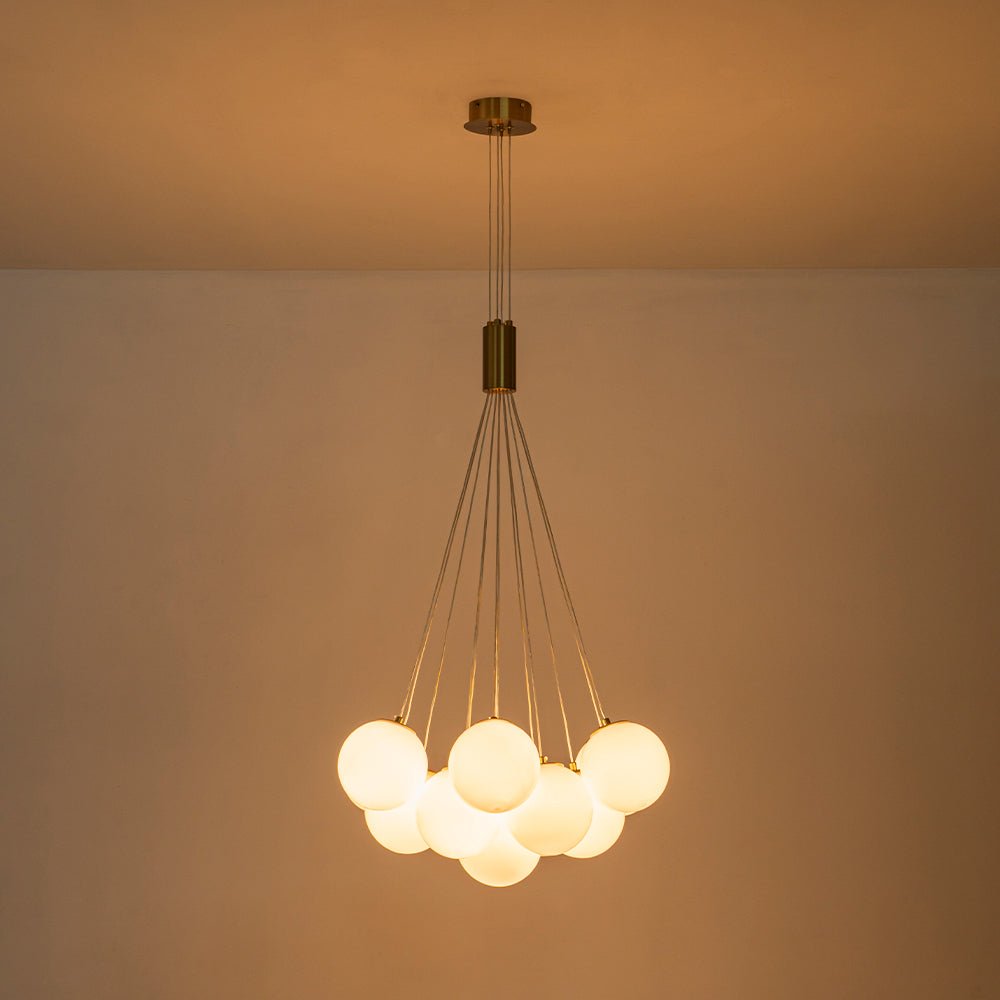 Glam Shine Opal Glass Globe Cluster Bubble Chandelier