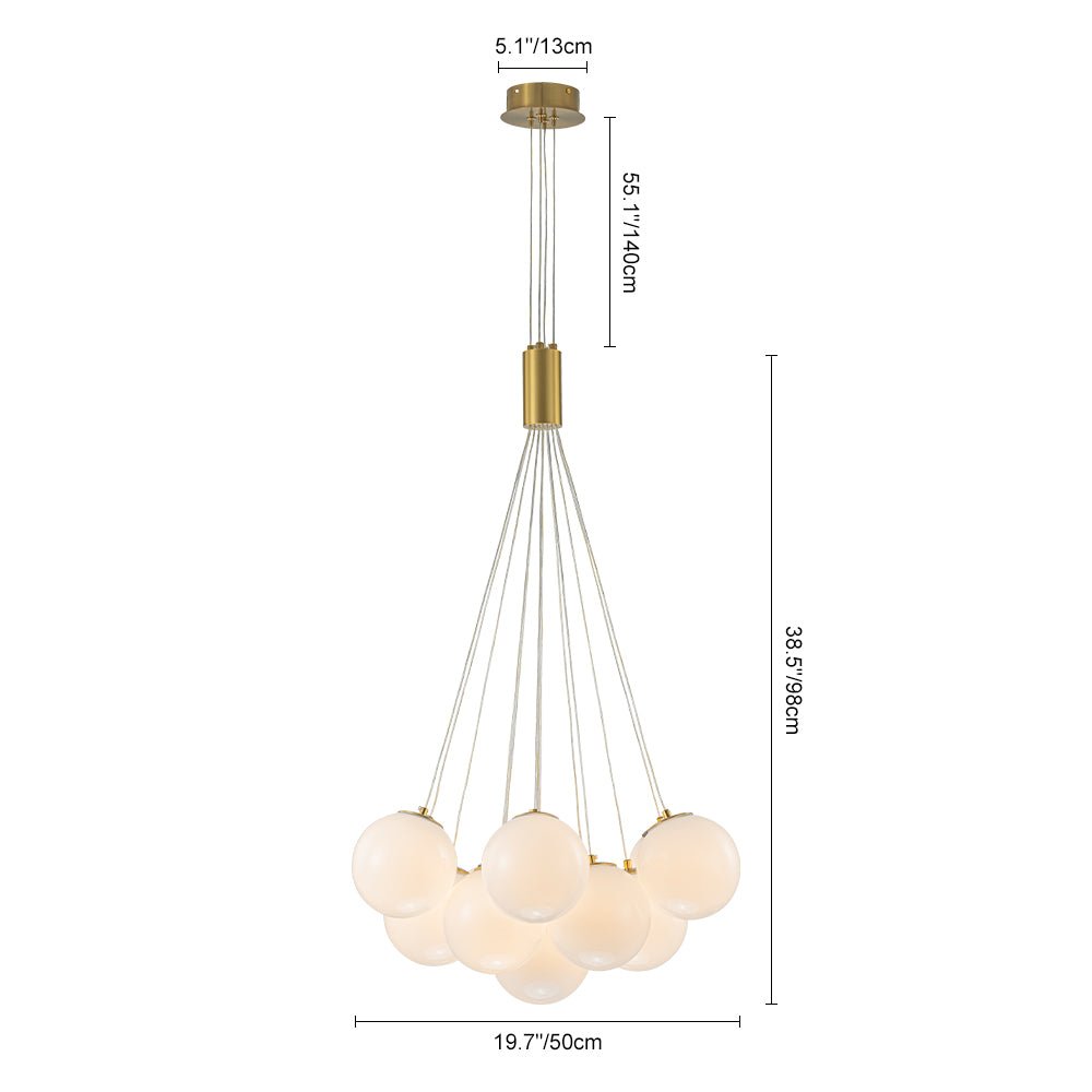 Glam Shine Opal Glass Globe Cluster Bubble Chandelier