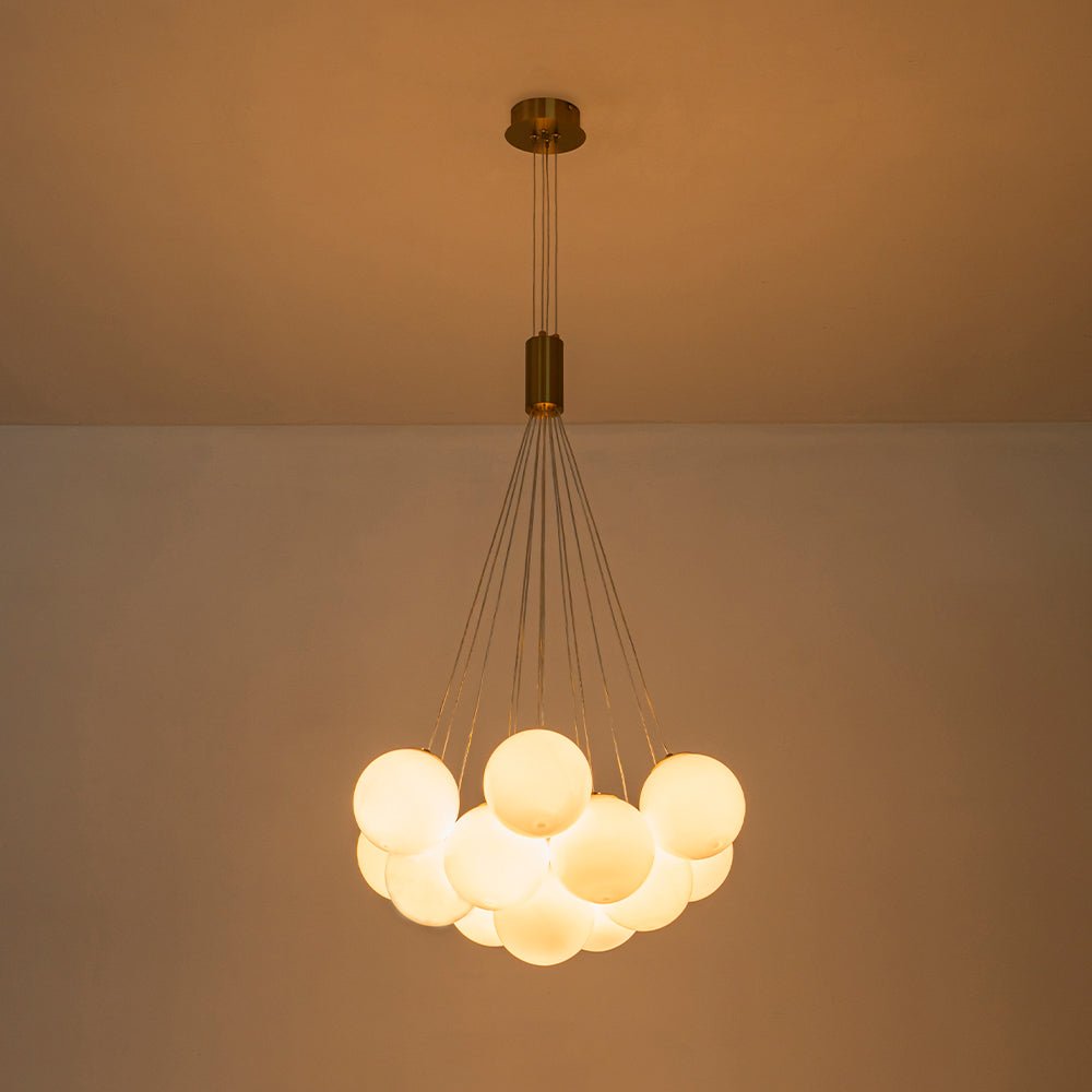 Glam Shine Opal Glass Globe Cluster Bubble Chandelier