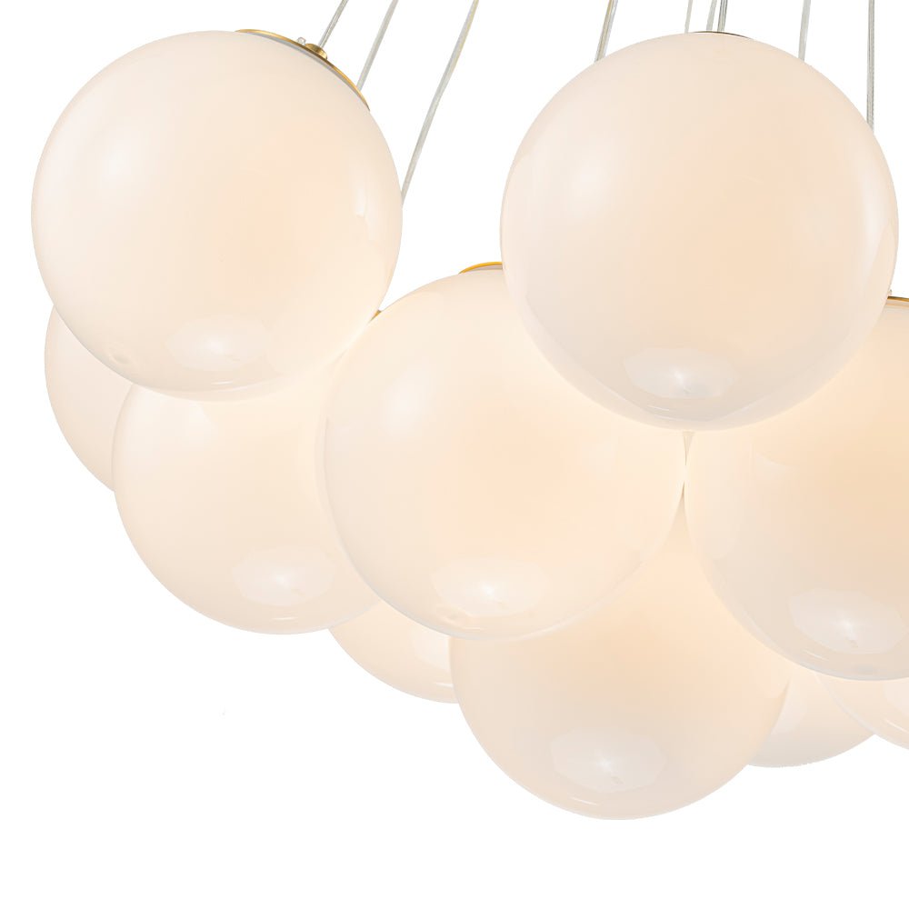 Glam Shine Opal Glass Globe Cluster Bubble Chandelier