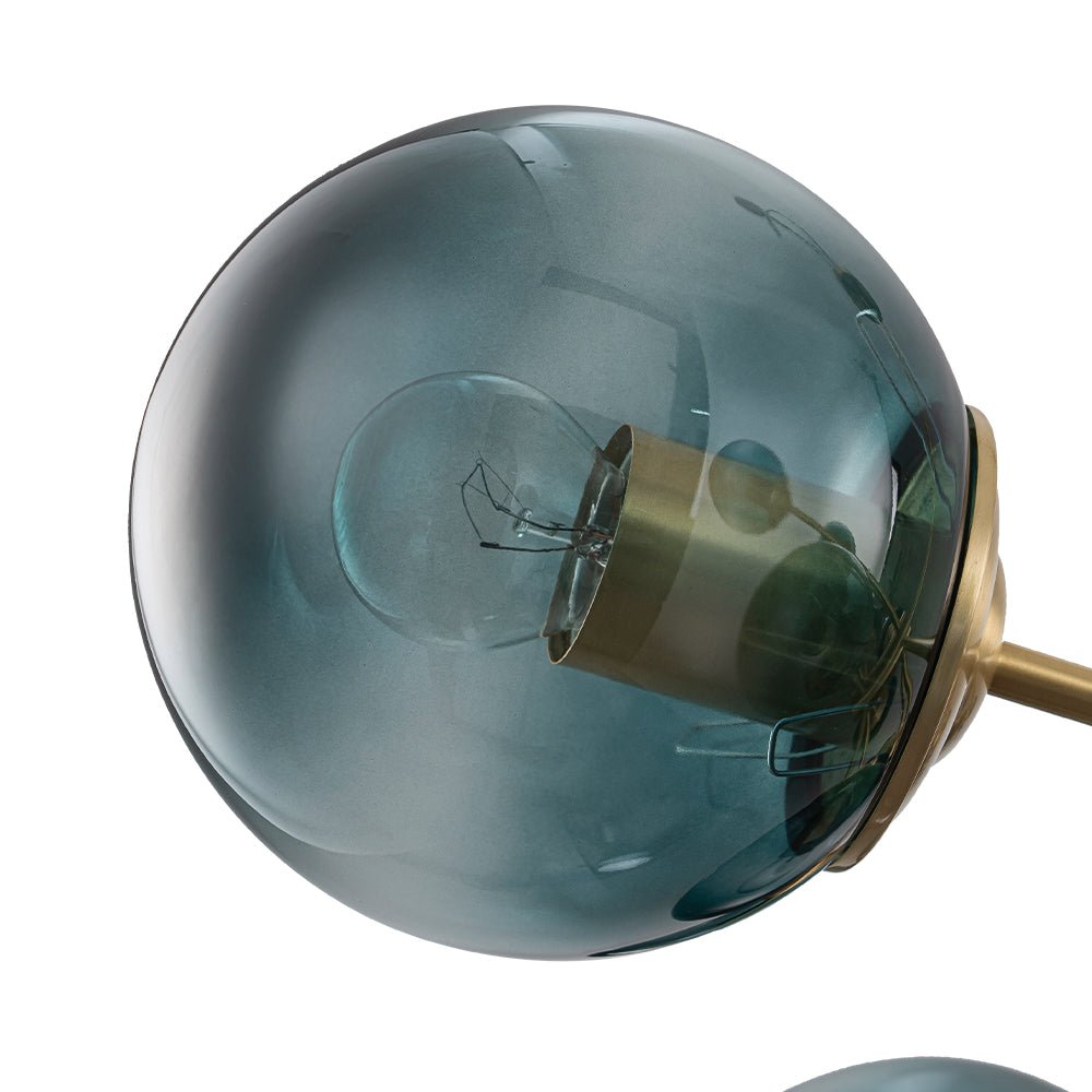 Glam Tiered Blue Glass Globe Bubble Sputnik Chandelier