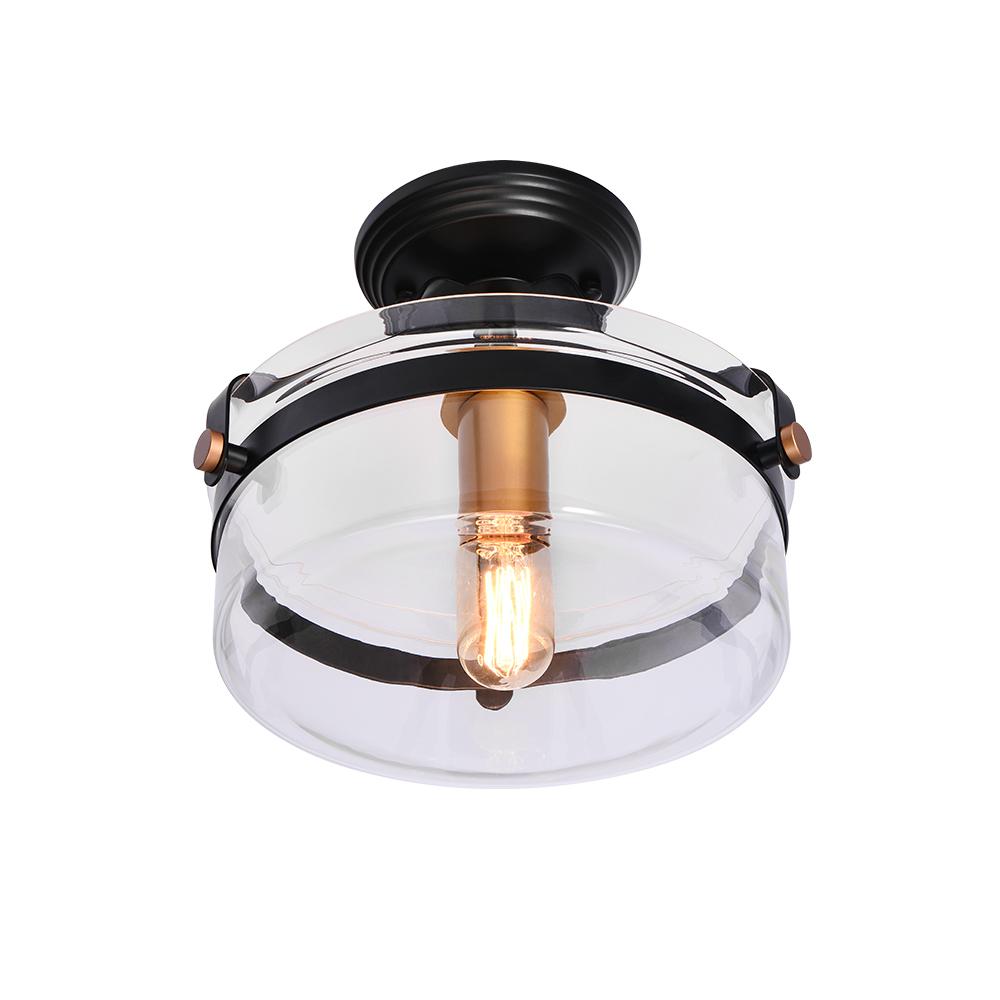 Glass Lantern Semi Flush Mount