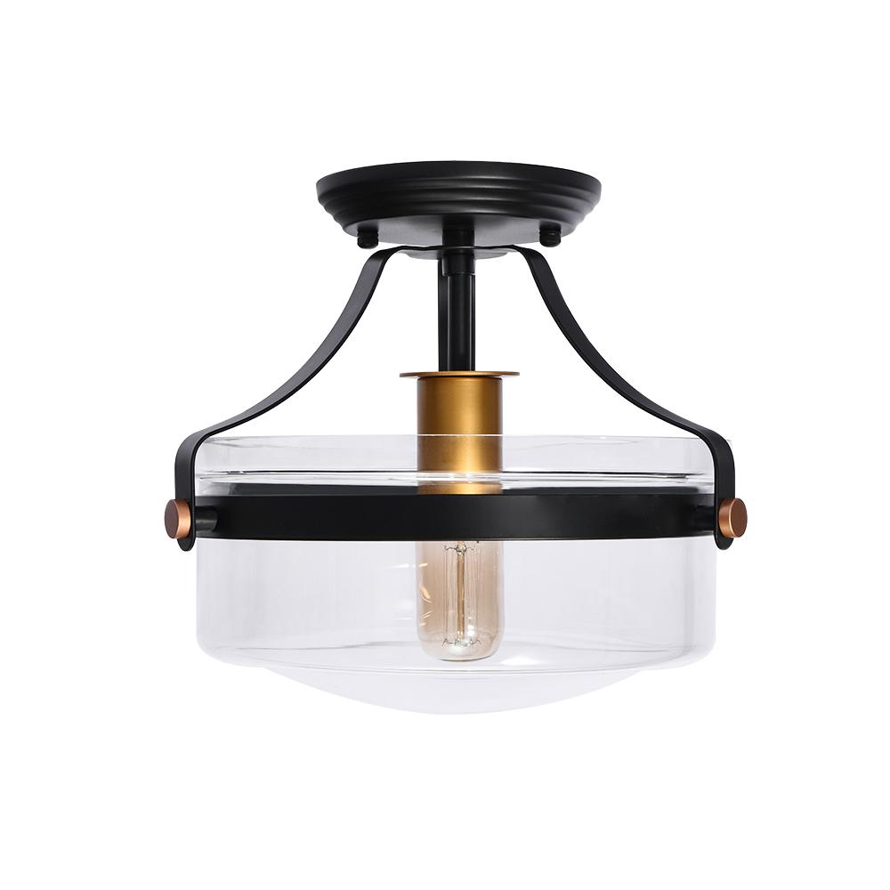 Glass Lantern Semi Flush Mount