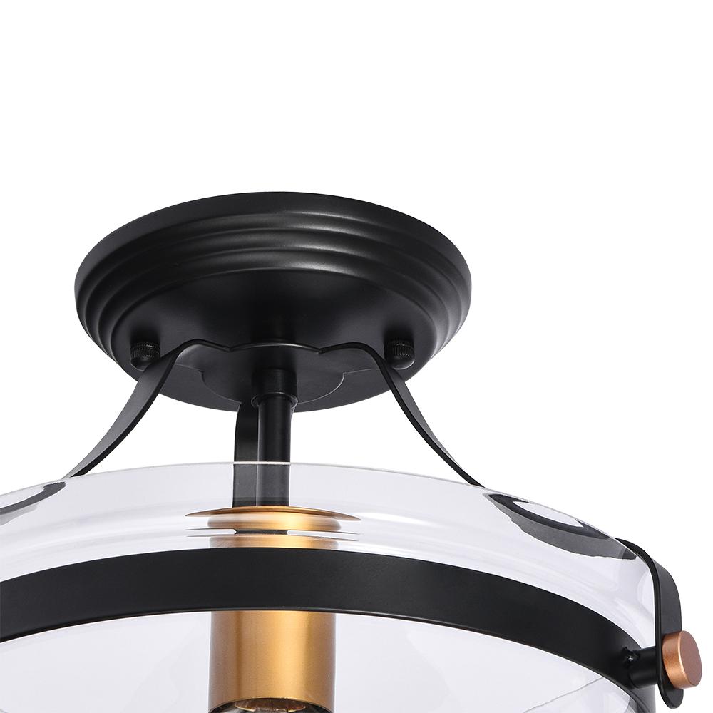 Glass Lantern Semi Flush Mount