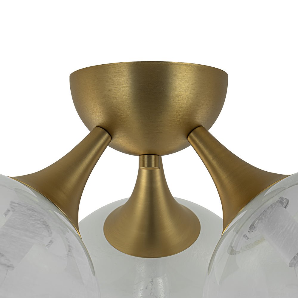 Gold 3-Light Cloud Opaque Glass Globe Ceiling Light