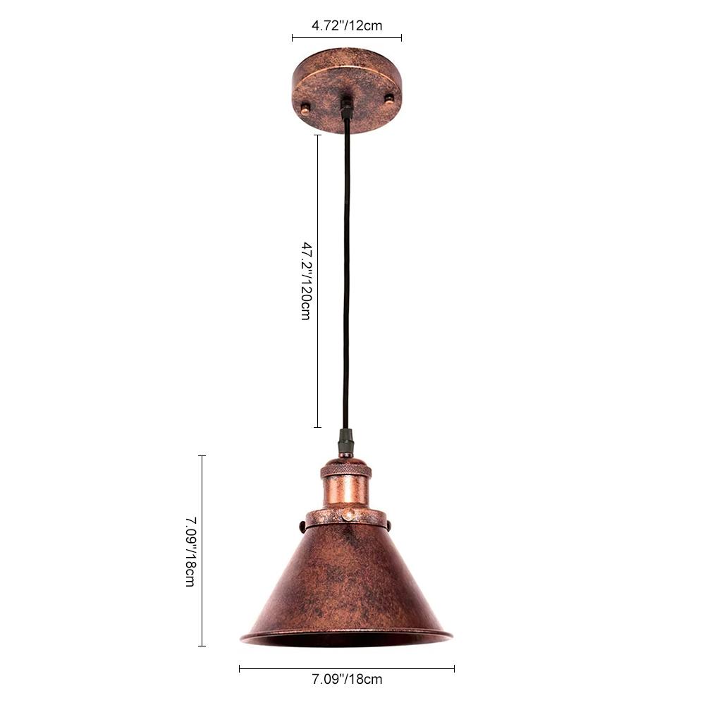 Industrial 1-Light Cone Pendant Light