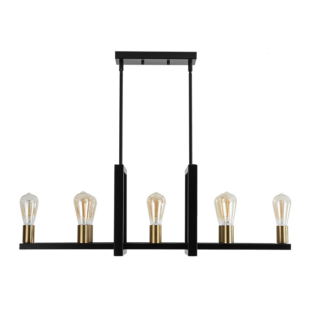 Industrial 8-Light Rectangular Kitchen Island Chandelier
