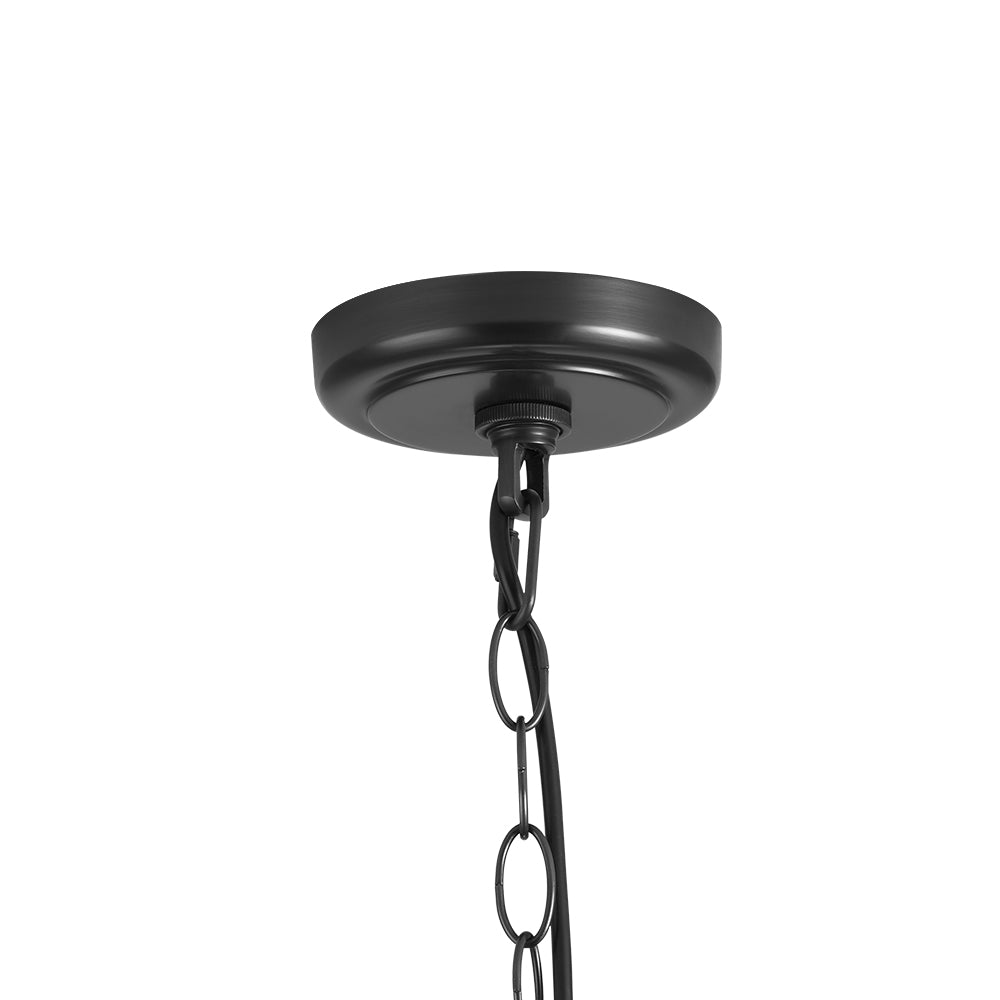 Industrial Farmhouse Black Iron Oversized Dome Pendant Light
