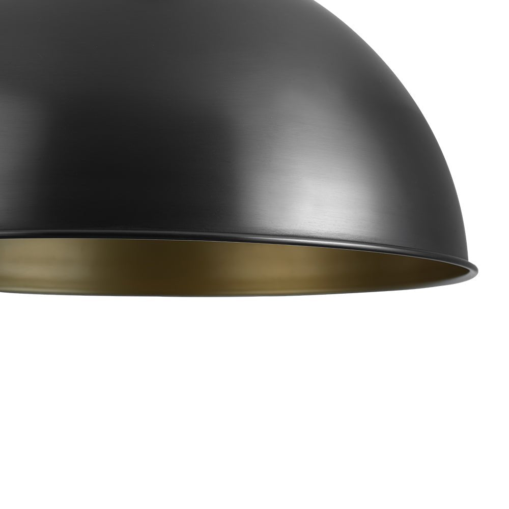 Industrial Farmhouse Black Iron Oversized Dome Pendant Light