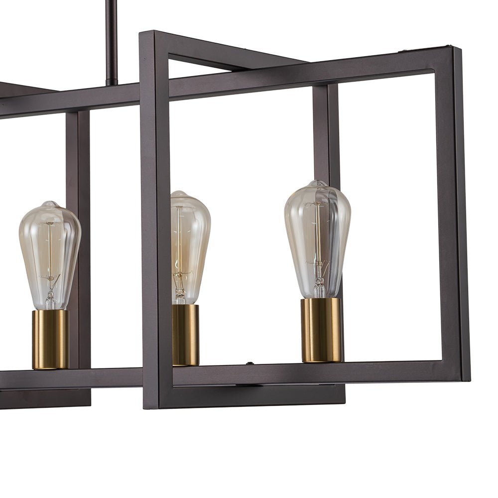 Industrial Farmhouse Rectangular Kitchen Island Pendant