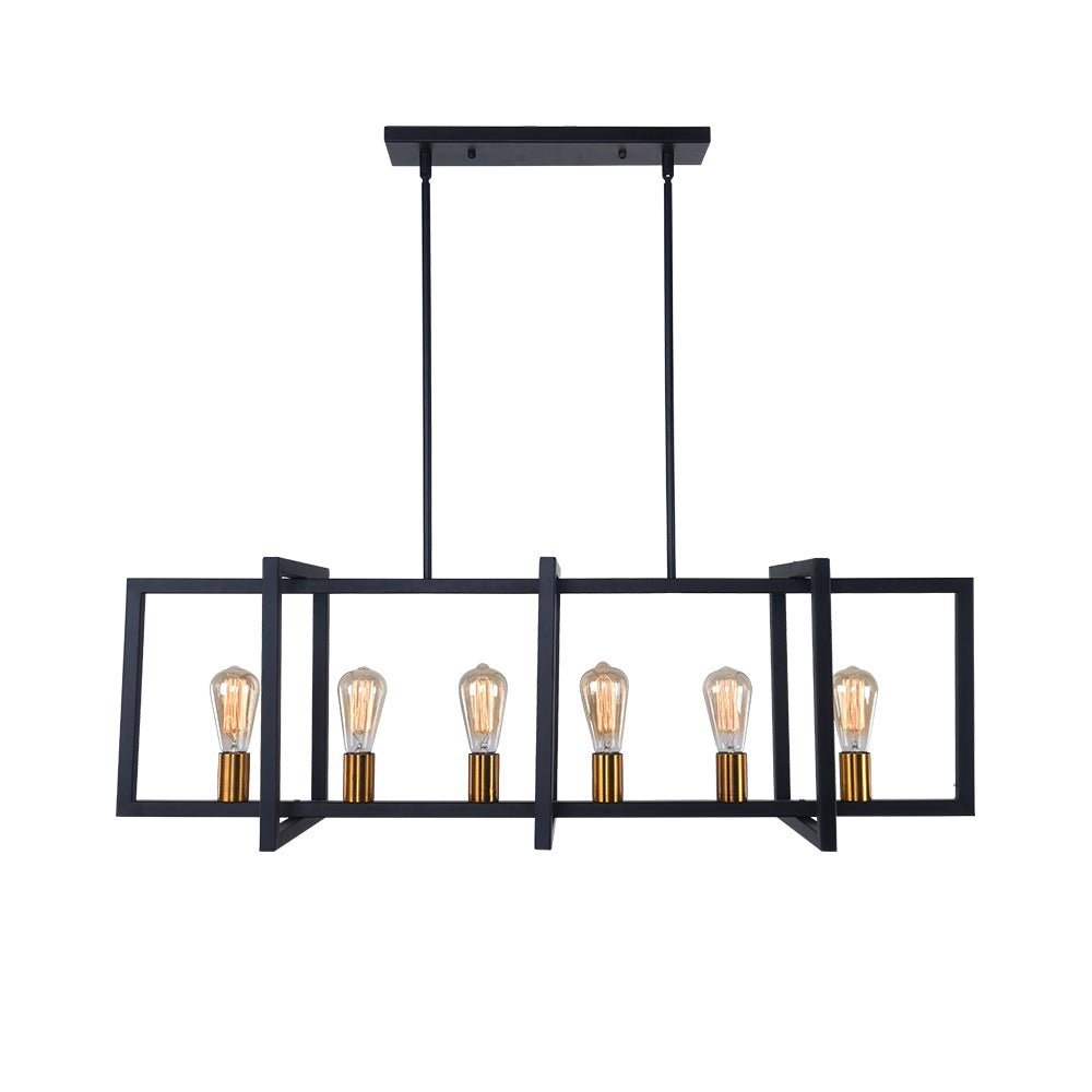Industrial Farmhouse Rectangular Kitchen Island Pendant