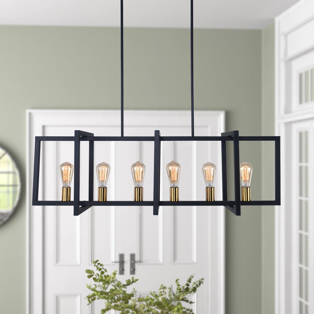 Industrial Farmhouse Rectangular Kitchen Island Pendant