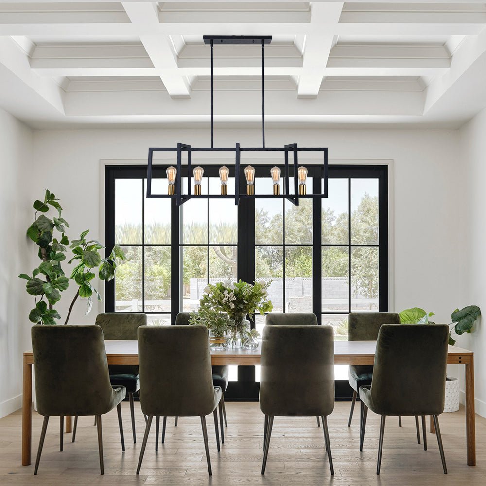 Industrial Farmhouse Rectangular Kitchen Island Pendant