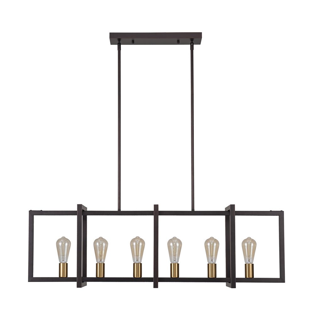 Industrial Farmhouse Rectangular Kitchen Island Pendant