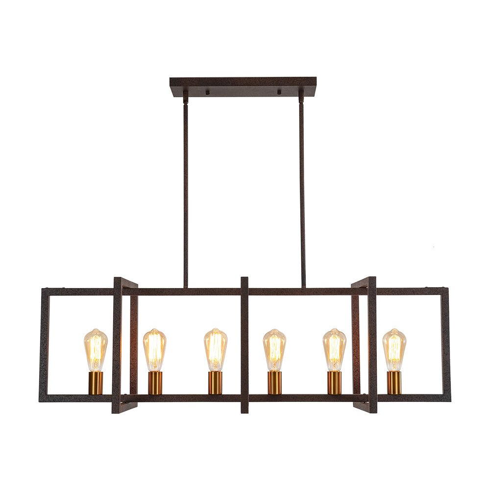 Industrial Farmhouse Rectangular Kitchen Island Pendant