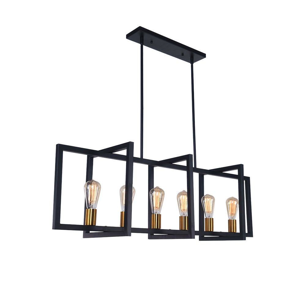Industrial Farmhouse Rectangular Kitchen Island Pendant