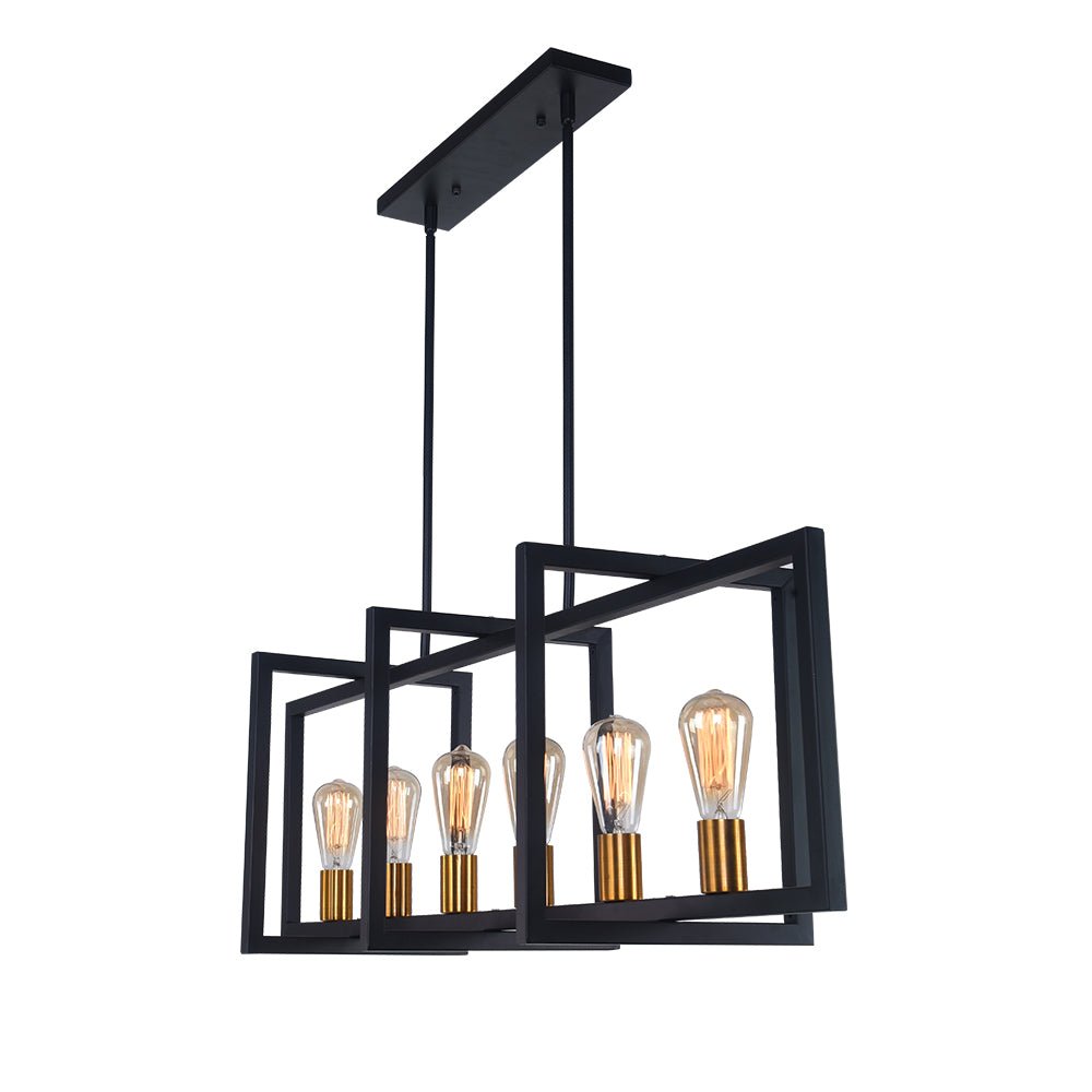 Industrial Farmhouse Rectangular Kitchen Island Pendant