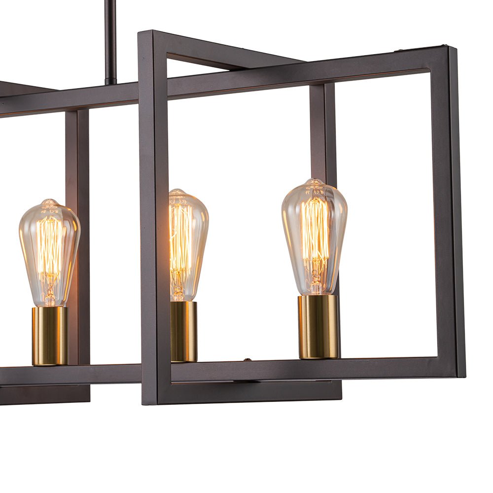 Industrial Farmhouse Rectangular Kitchen Island Pendant
