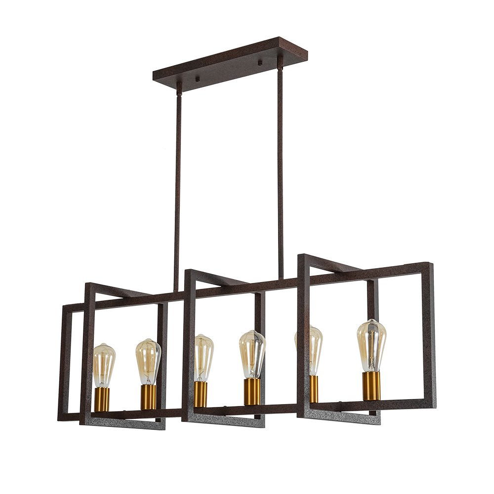 Industrial Farmhouse Rectangular Kitchen Island Pendant