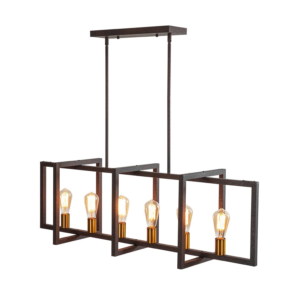 Industrial Farmhouse Rectangular Kitchen Island Pendant