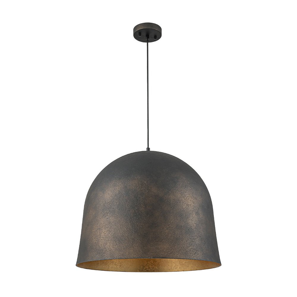 Industrial Oversized Iron Bell Dome Pendant Light Black Gold Powder