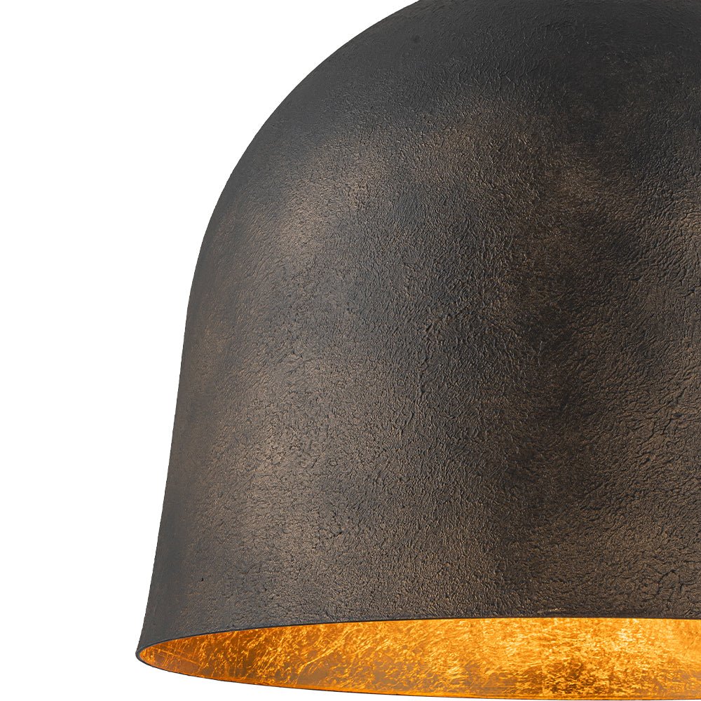 Industrial Oversized Iron Bell Dome Pendant Light Black Gold Powder