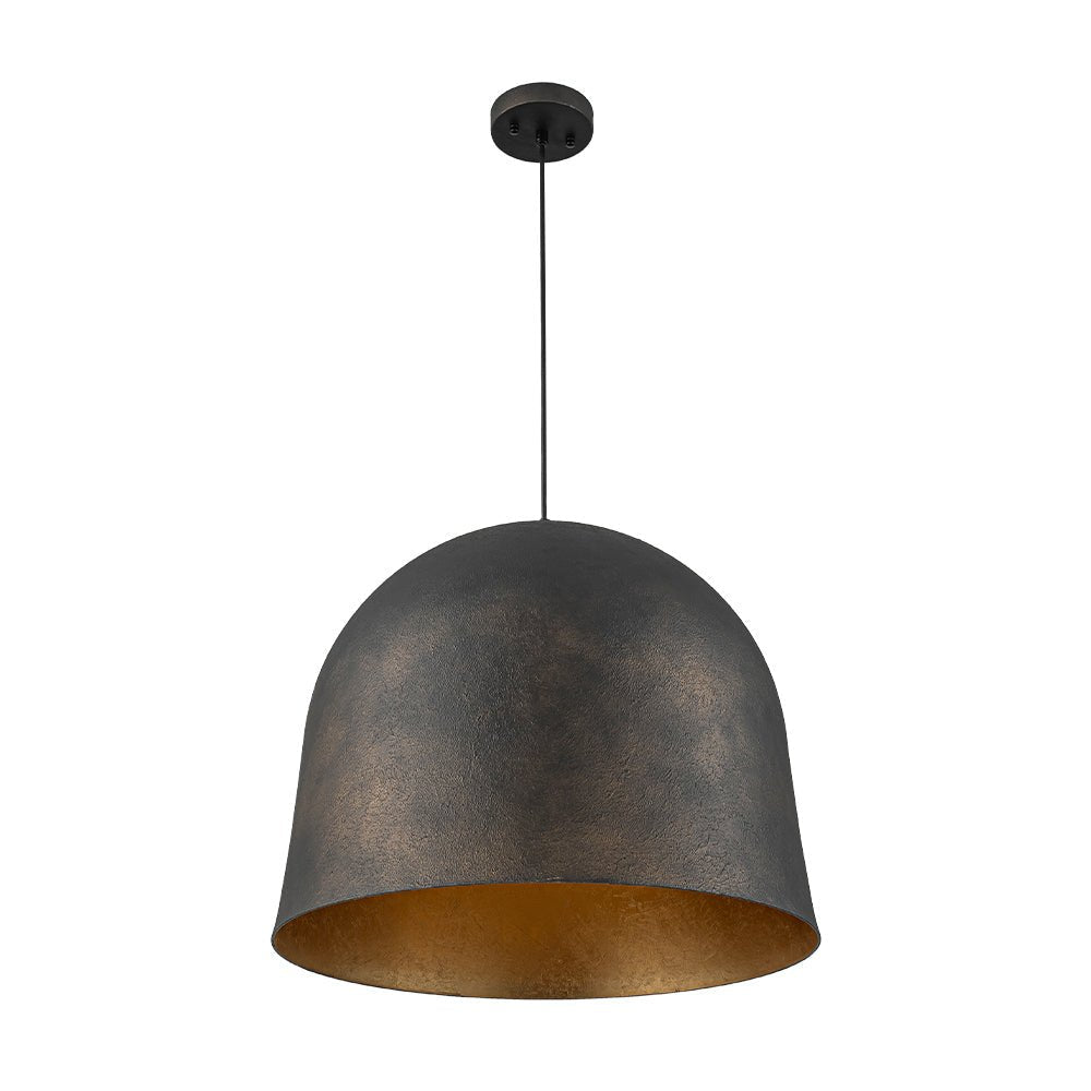 Industrial Oversized Iron Bell Dome Pendant Light Black Gold Powder