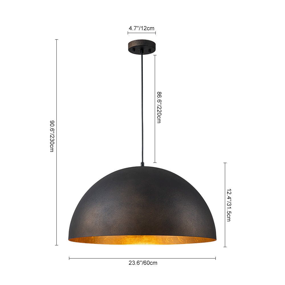 Industrial Oversized Large Metal Dome Pendant Light